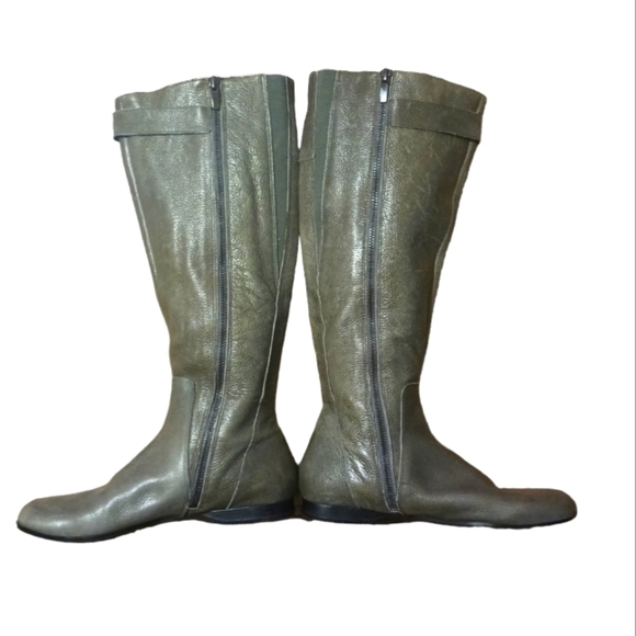 ENZO ANGIOLINI ZAYRA Tall Green Distressed Leather Riding Boots Women's size 7 M - Picture 2 of 11
